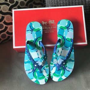 Brand new coach poppy flip flops size 6